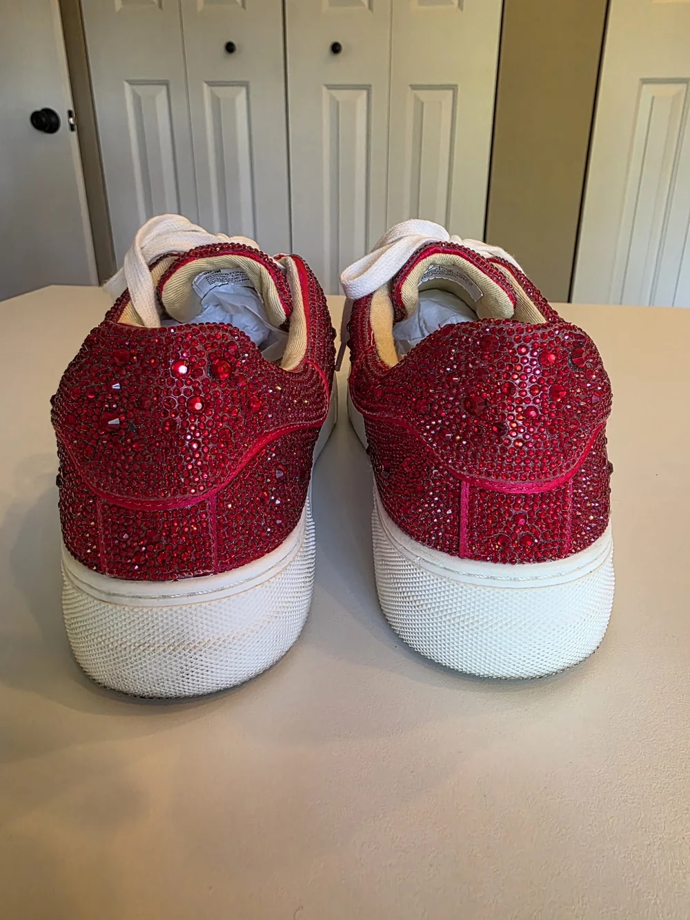 Betsey Johnson Sidny Rhinestone Platform Sneaker - Size 7.5